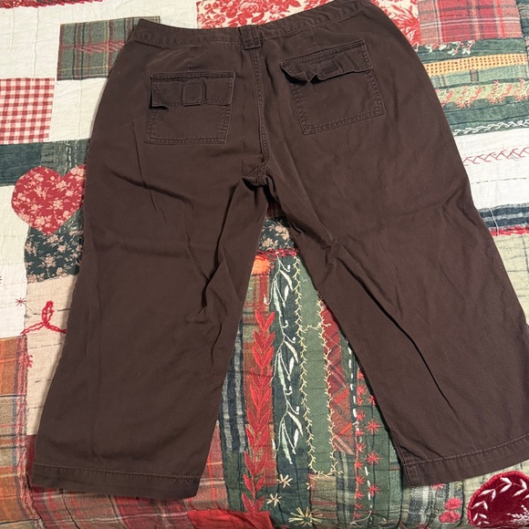 JM Collection Petite Dark Brown Cotton Pants cropped - Picture 5 of 8